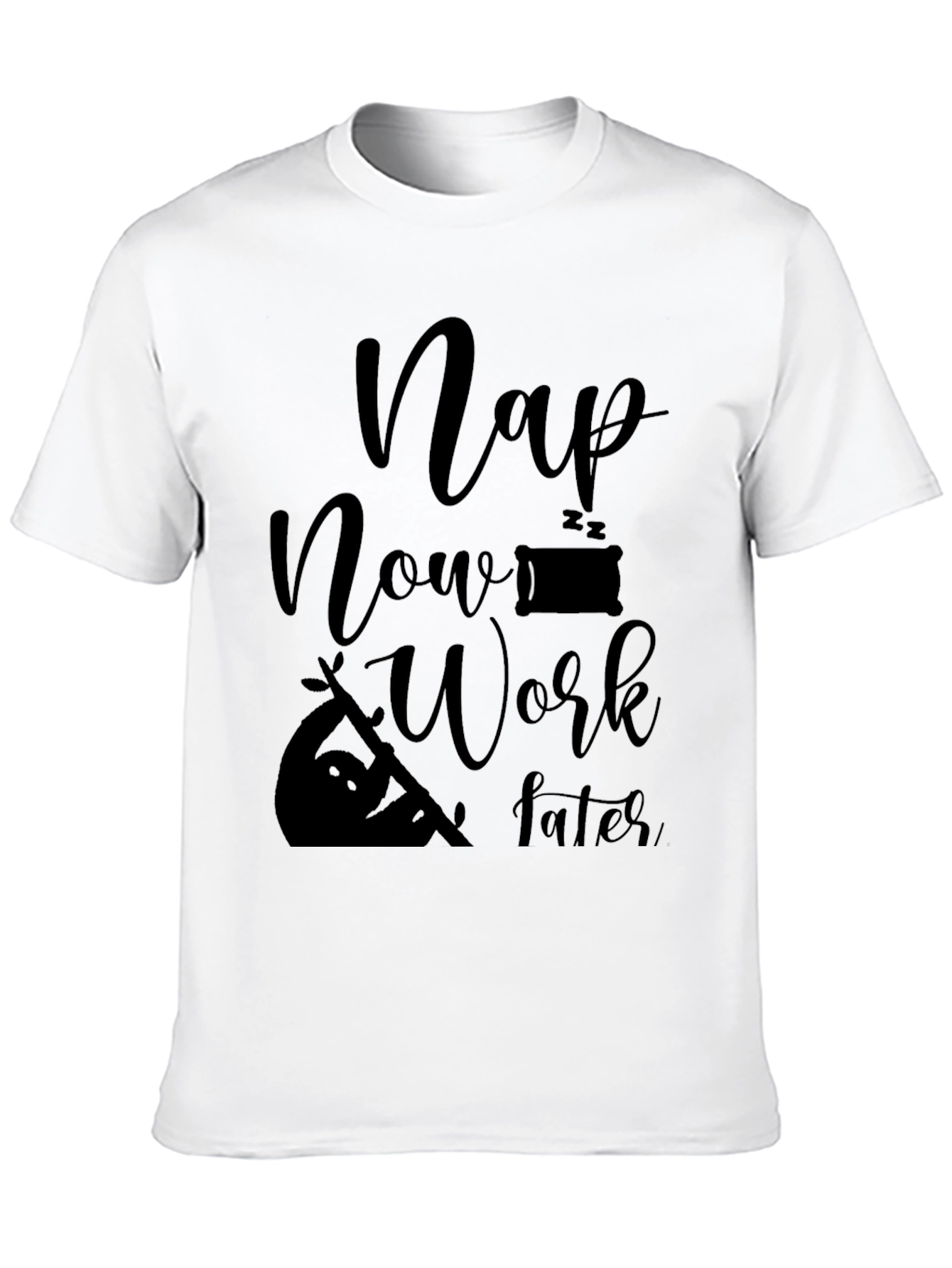 Black Nap Now Work Later Men's Graphic Tee view 10
