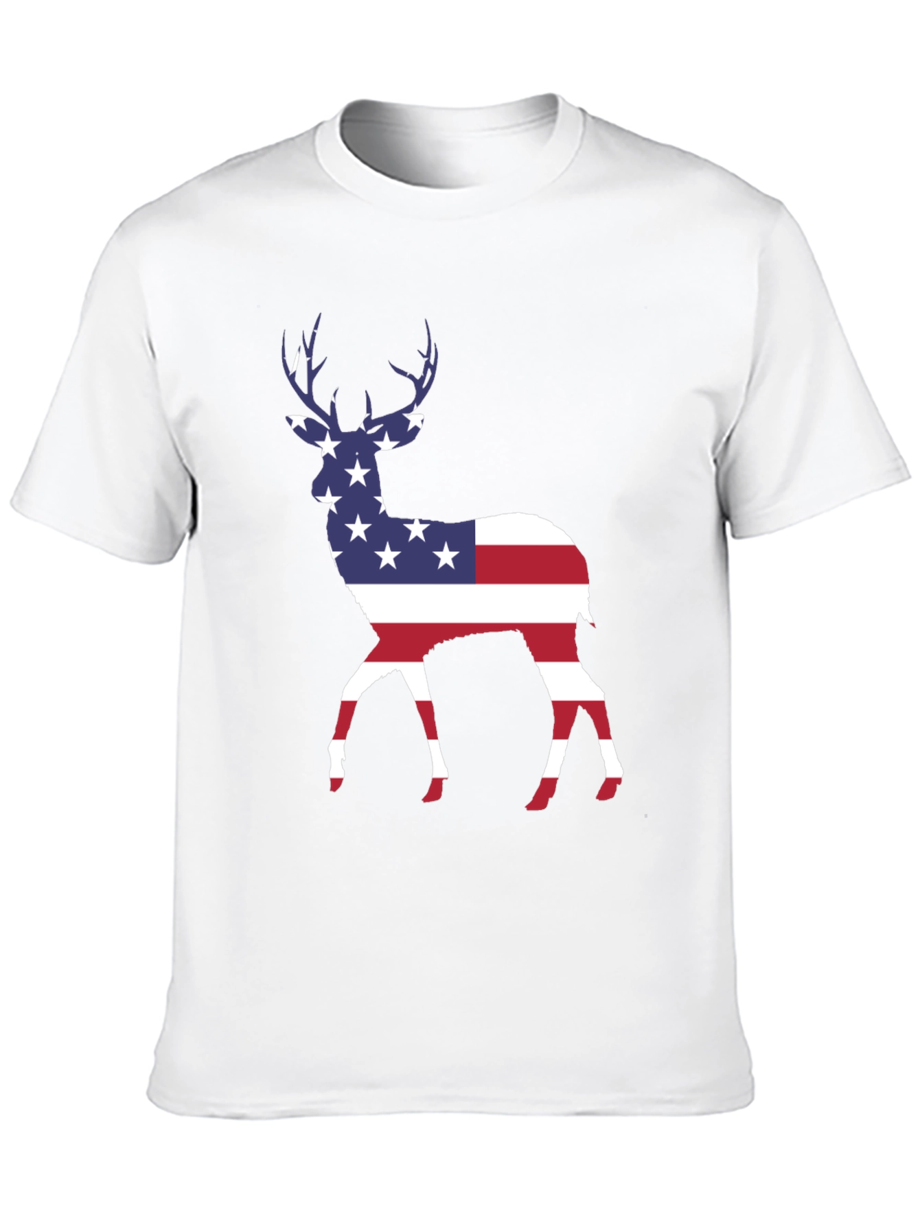 Black American Flag Deer T-Shirt - Patriotic Style view 10