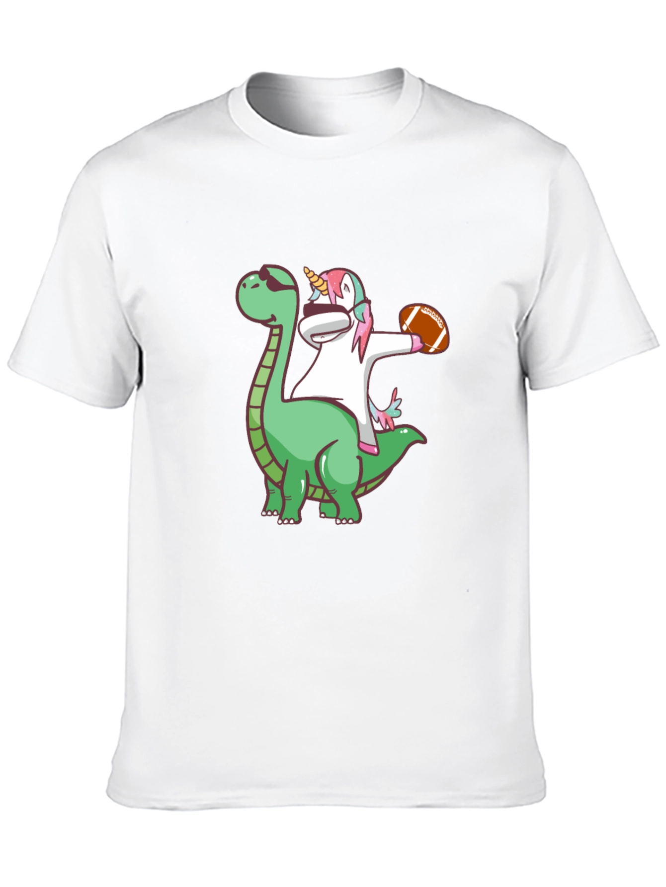 Black Dino Unicorn Football T-Shirt view 10