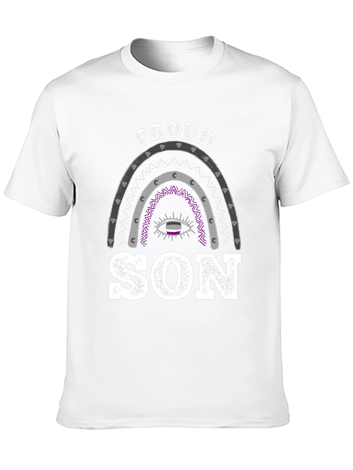 Black Proud Son Asexual Pride T-Shirt view 10