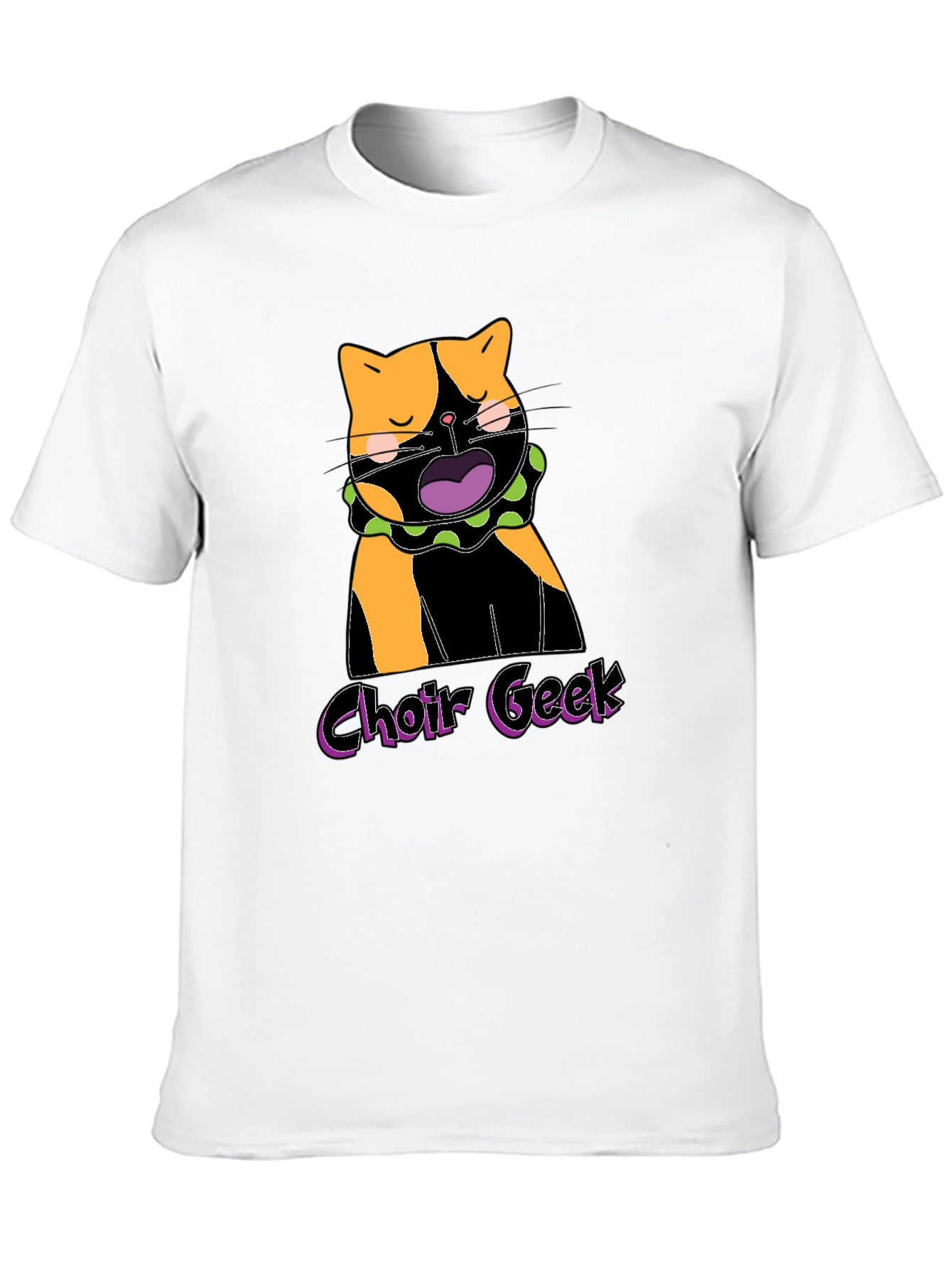 Black Choir Geek Cat Graphic Tee - Black Cotton T-Shirt view 10