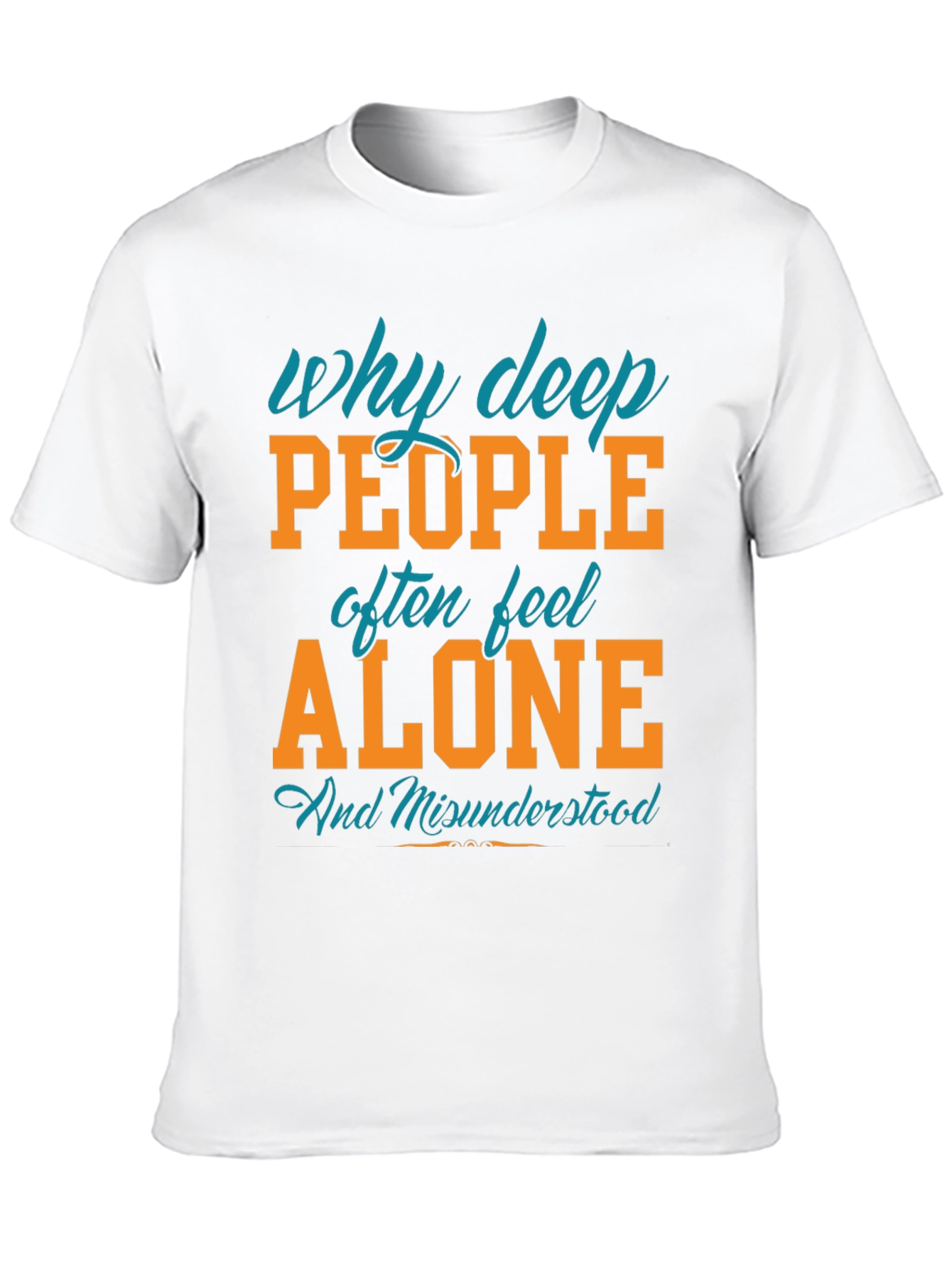 Black Deep People Alone Graphic Tee - Soft Cotton Blend view 10