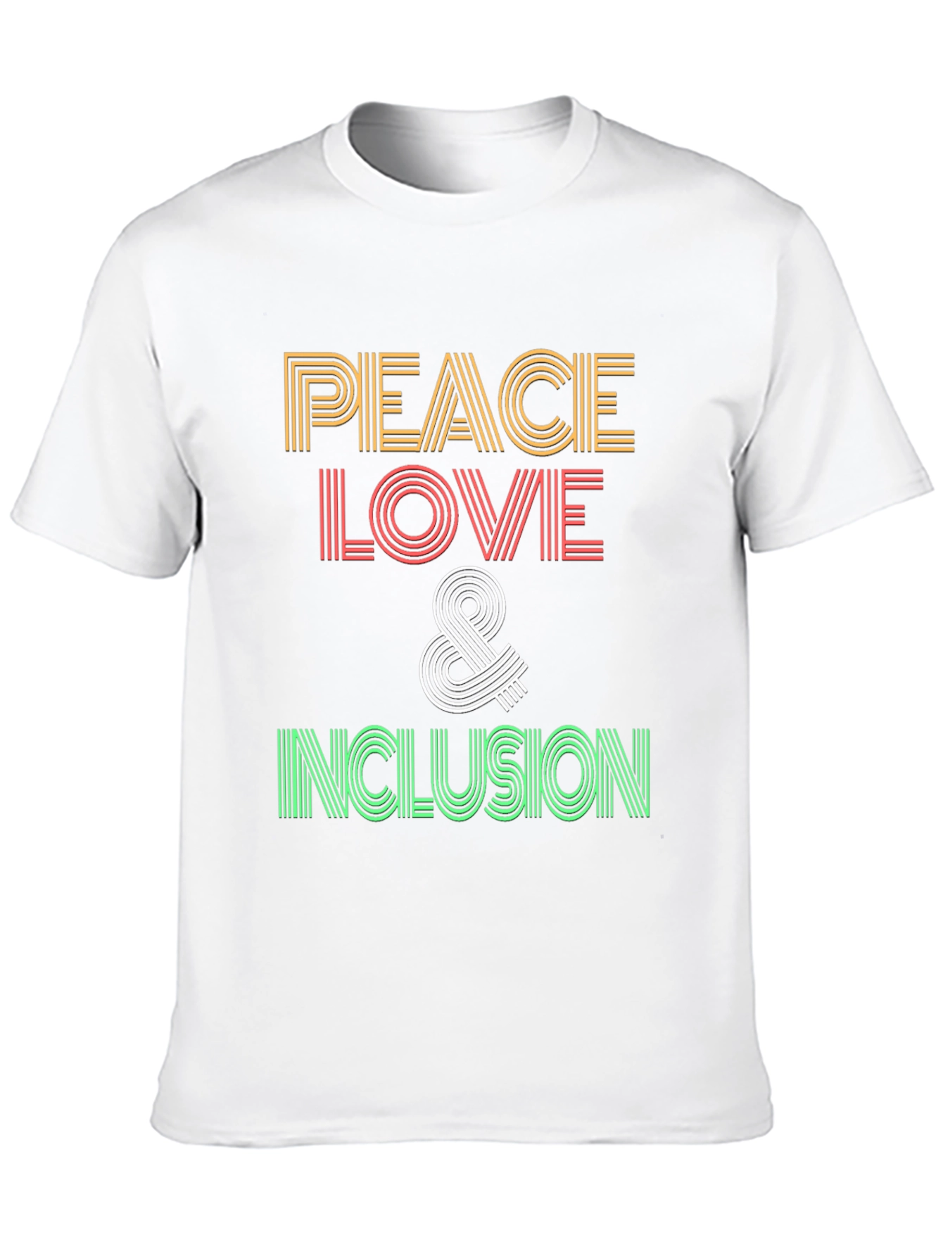 Black Peace Love and Inclusion Graphic T-Shirt view 10
