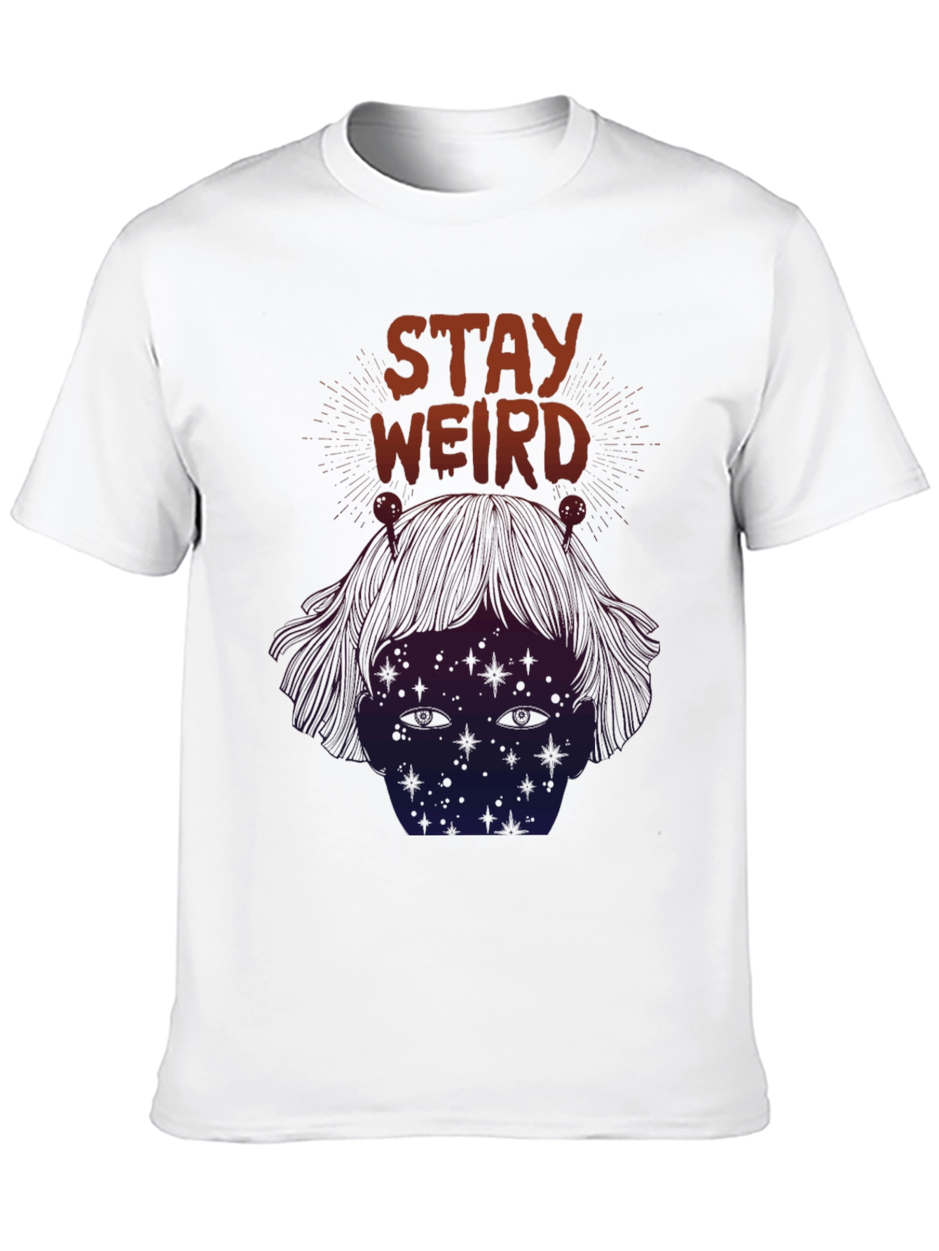 Black Stay Weird Graphic Tee - Black Short Sleeve Unisex T-Shirt view 10