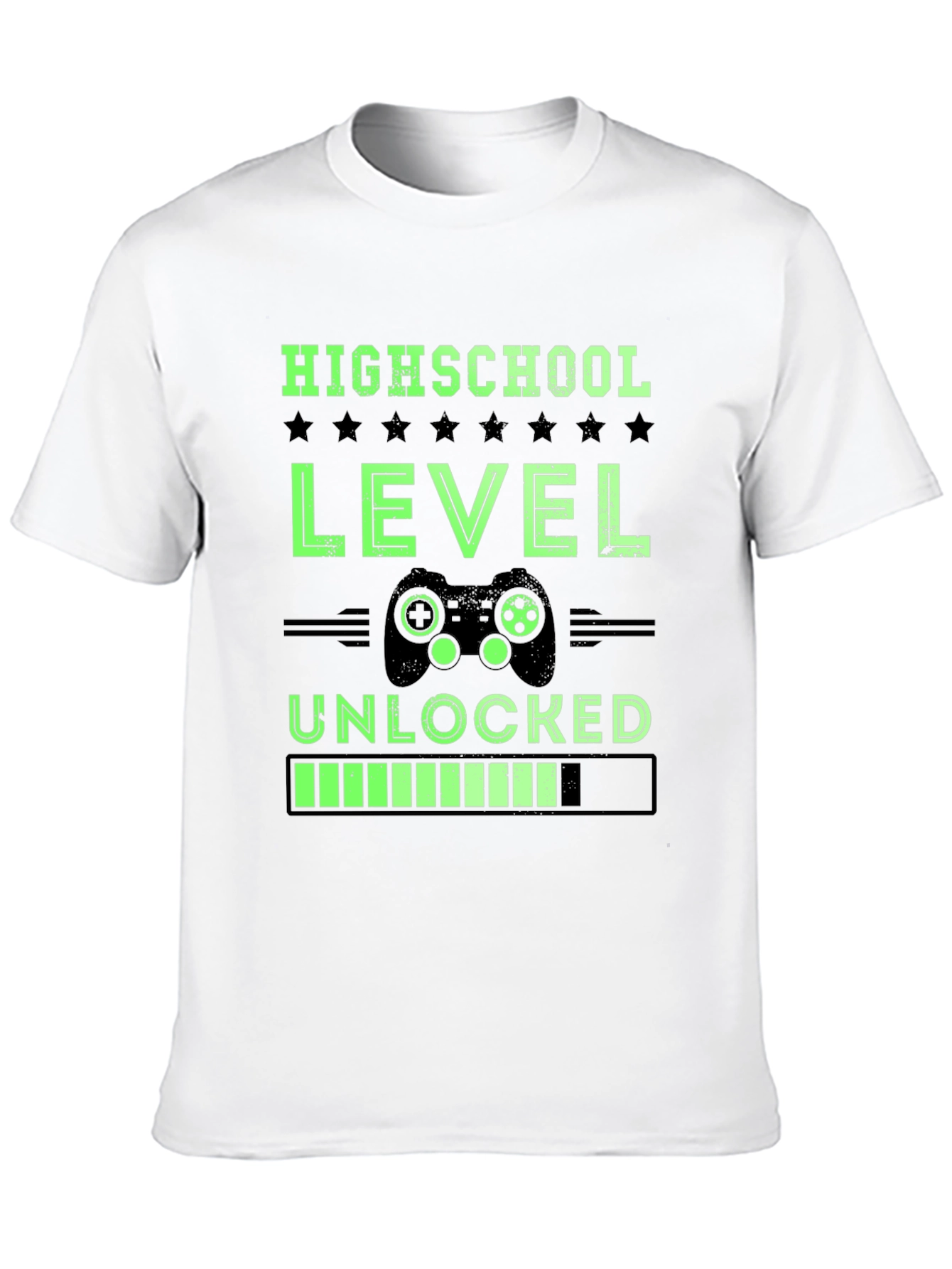 Black Highschool Level Unlocked Gamer T-Shirt view 10