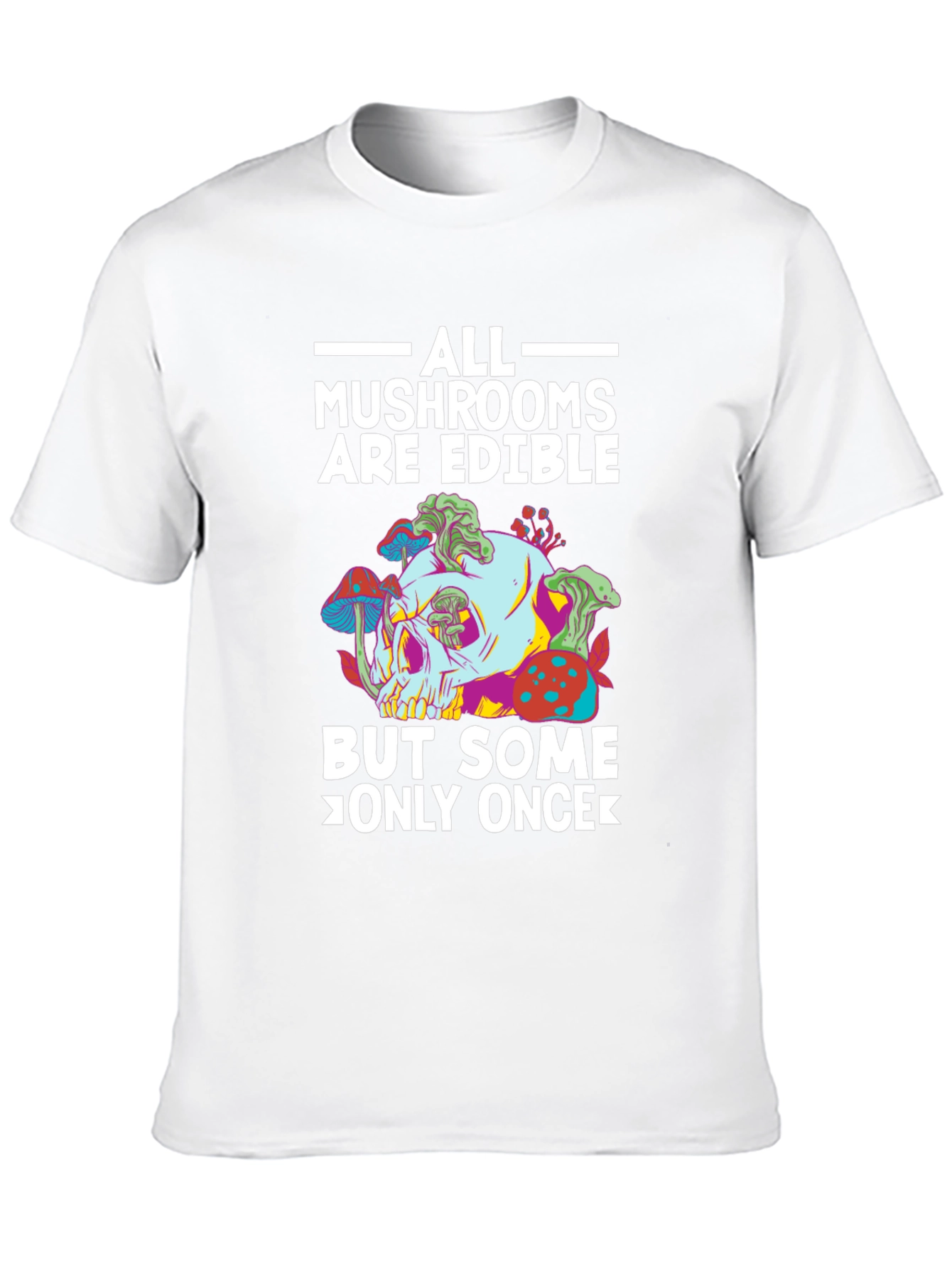 Black Mushroom Skull T-Shirt - Edible Joke Tee view 10