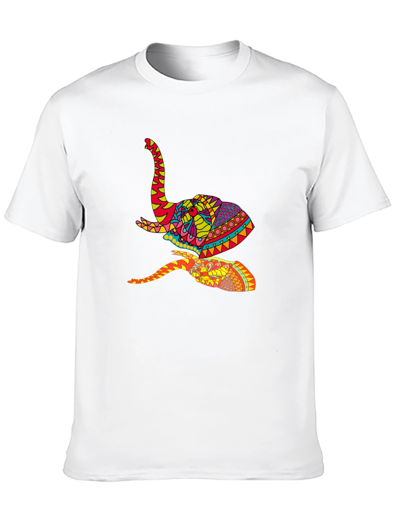 Black Vibrant Elephant Graphic Tee - Artistic Design, Black view 10