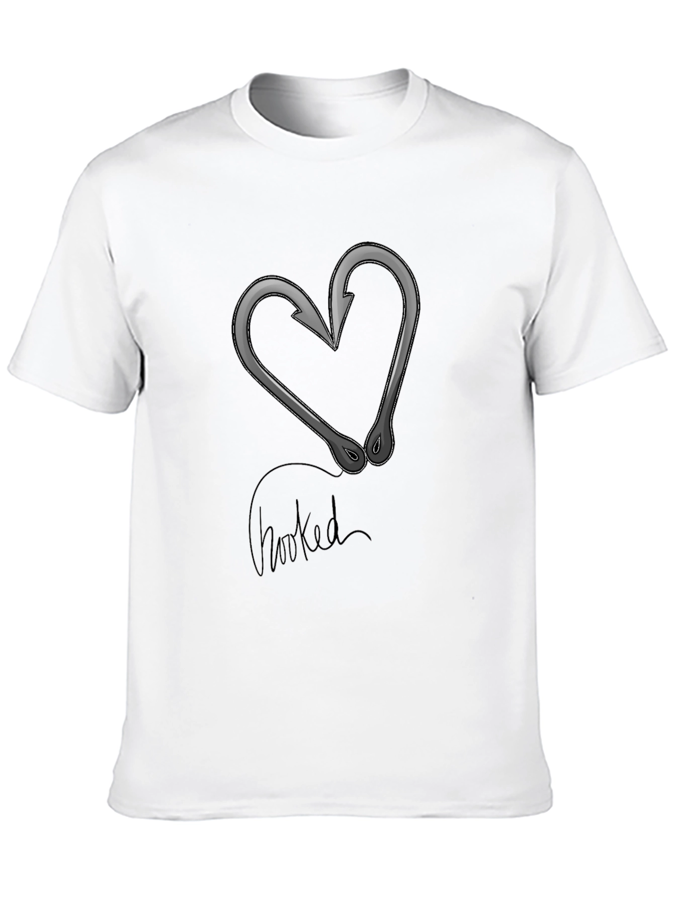 Black Hooked Heart Graphic T-Shirt - Black Cotton Tee view 10