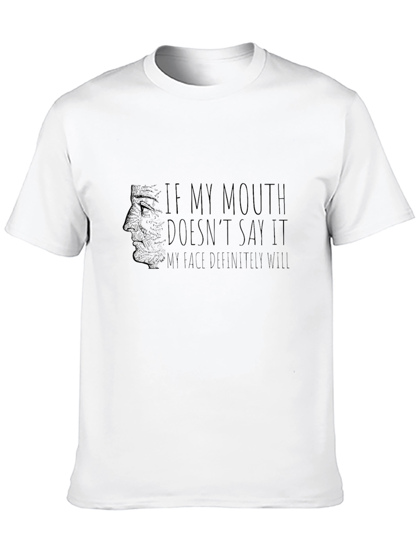 Black Expressive Face T-Shirt - Black Humor Tee view 10