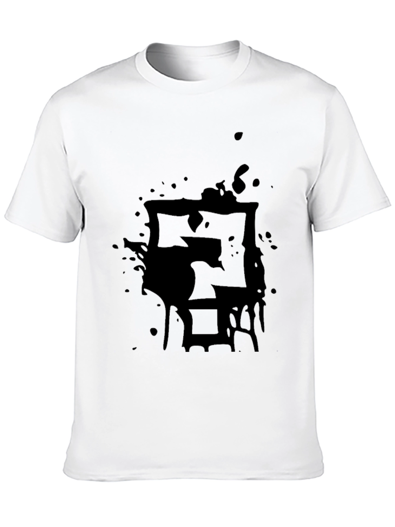 Black Men's Black Graphic Tee - Abstract Design view 10