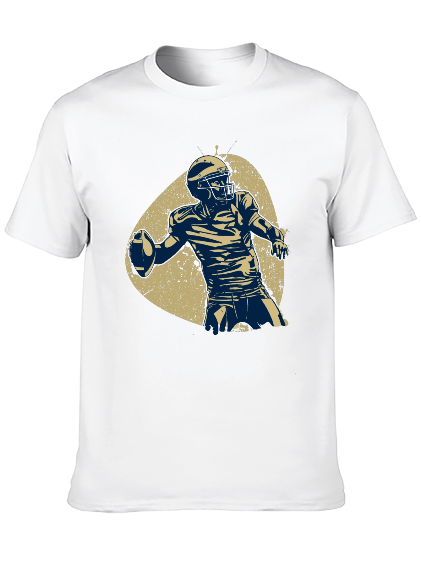 Black Football Player Graphic Tee - Black Cotton T-Shirt view 10