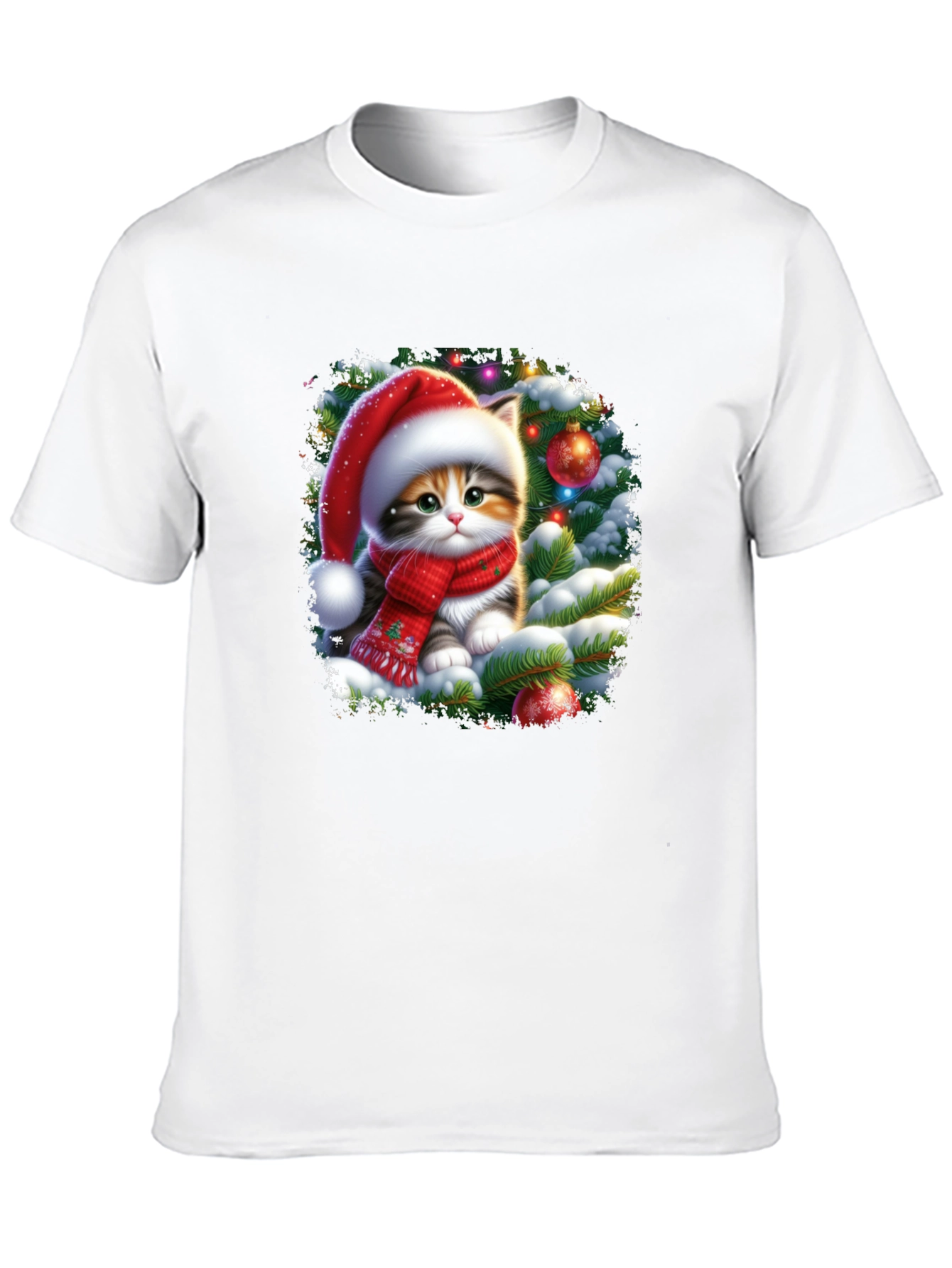 Festive Kitten Christmas T-Shirt - 10