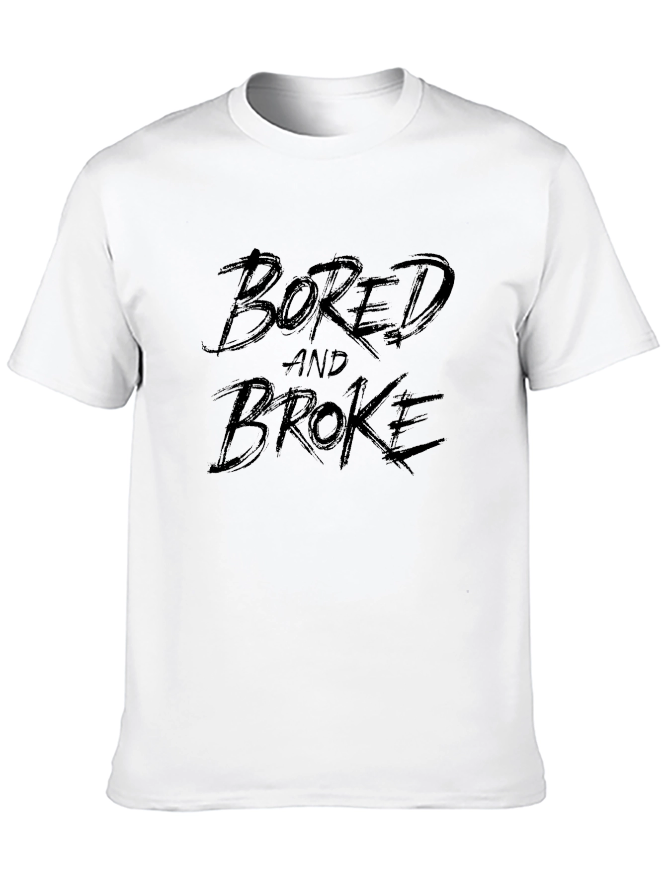 Black Bored and Broke Black Graphic T-Shirt view 10