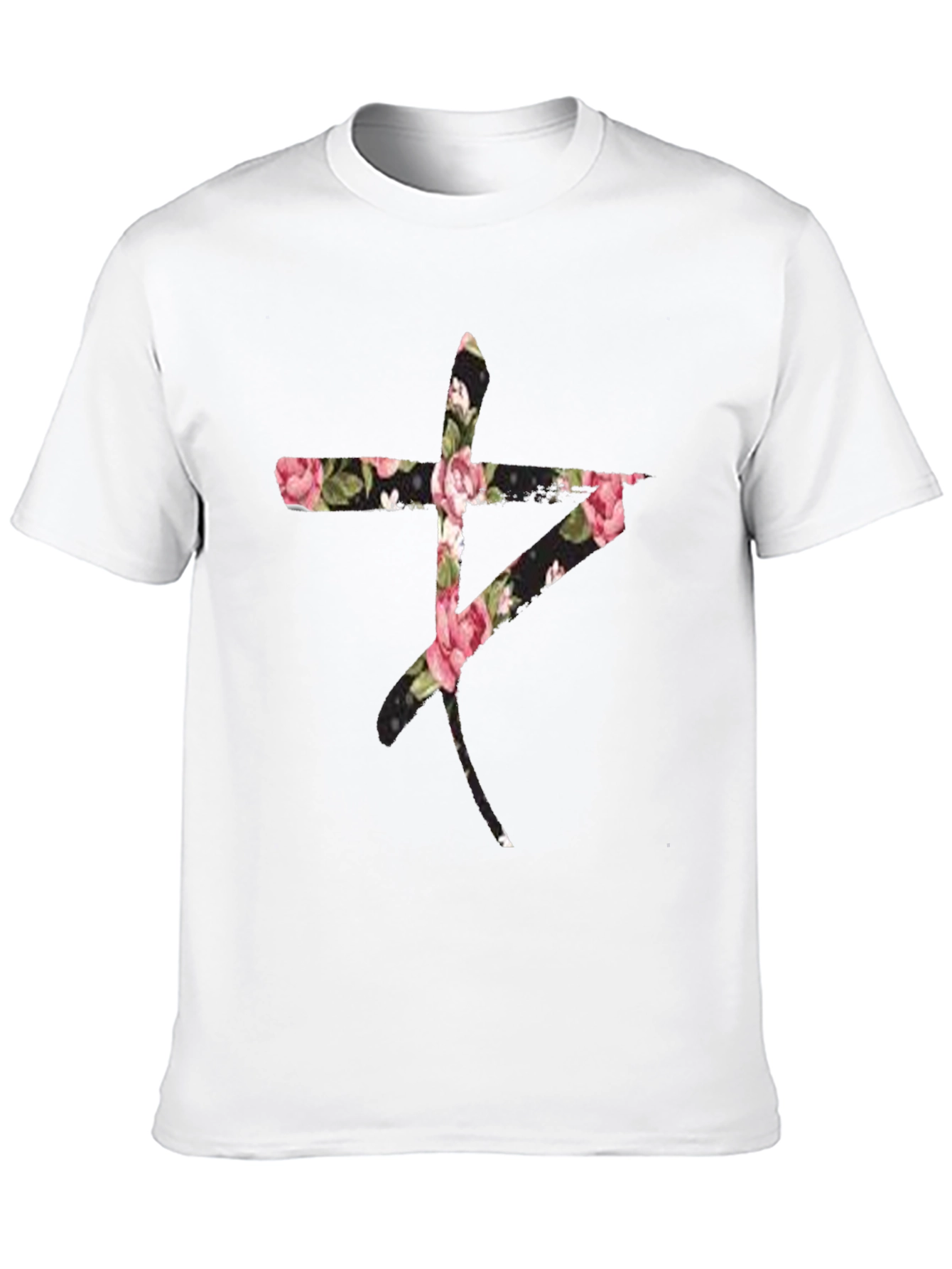 Black Floral Symbol Black T-Shirt view 10