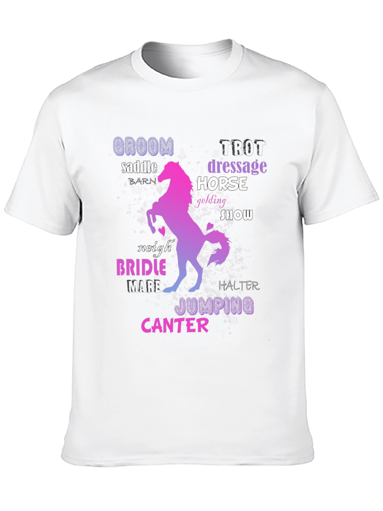Black Equestrian Word Art T-Shirt view 10