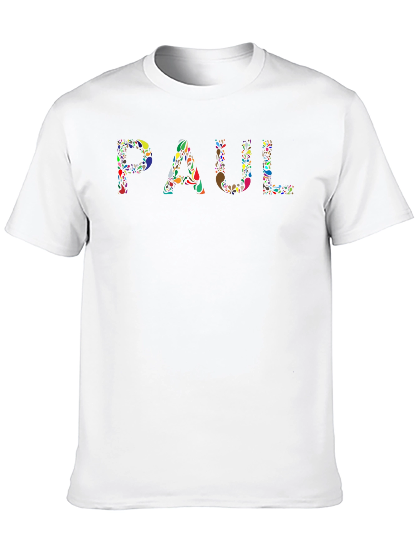 Colorful 'PAUL' Graphic Black T-Shirt - 10