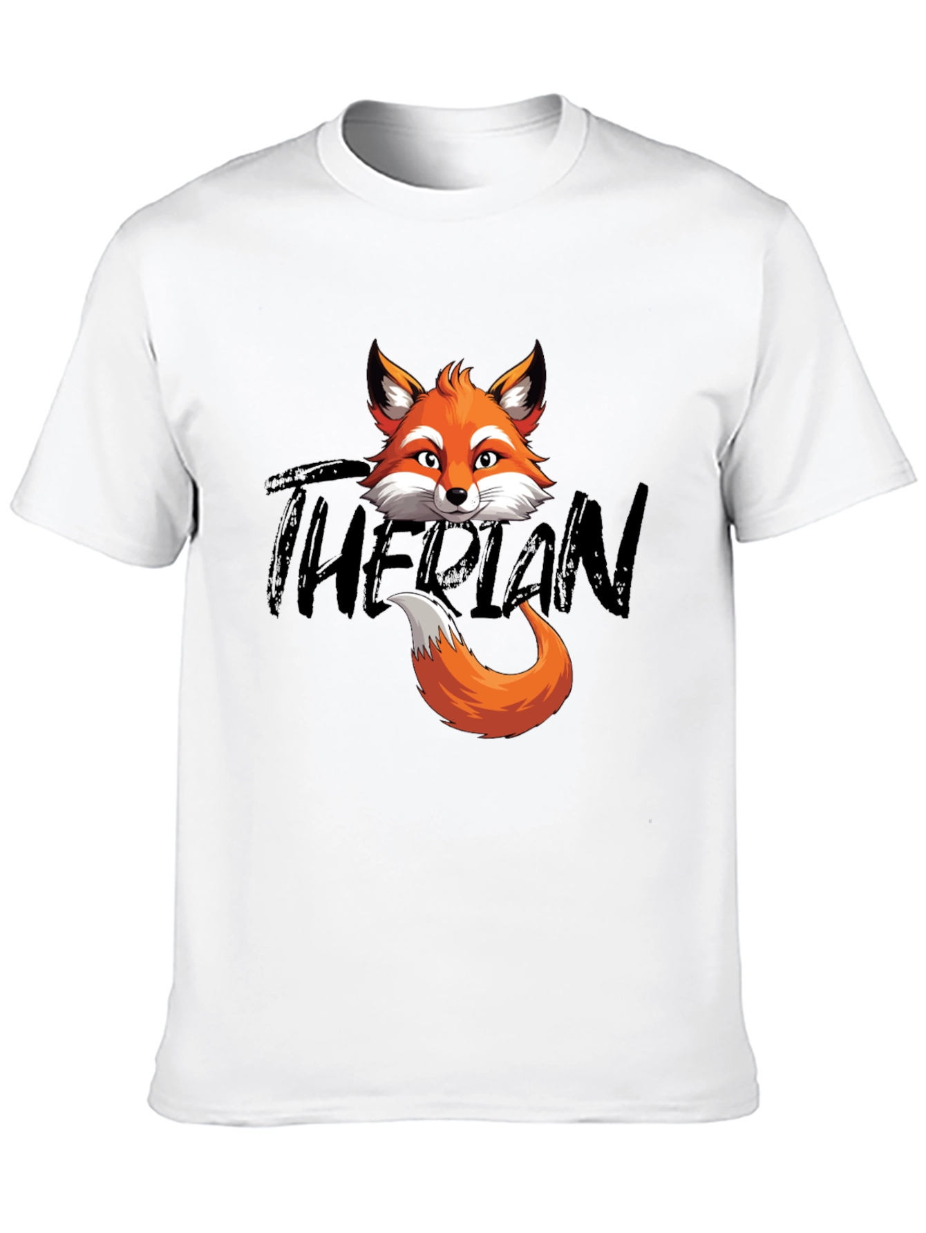 Black Fox Head & Tail Graphic T-Shirt - The Plan view 10