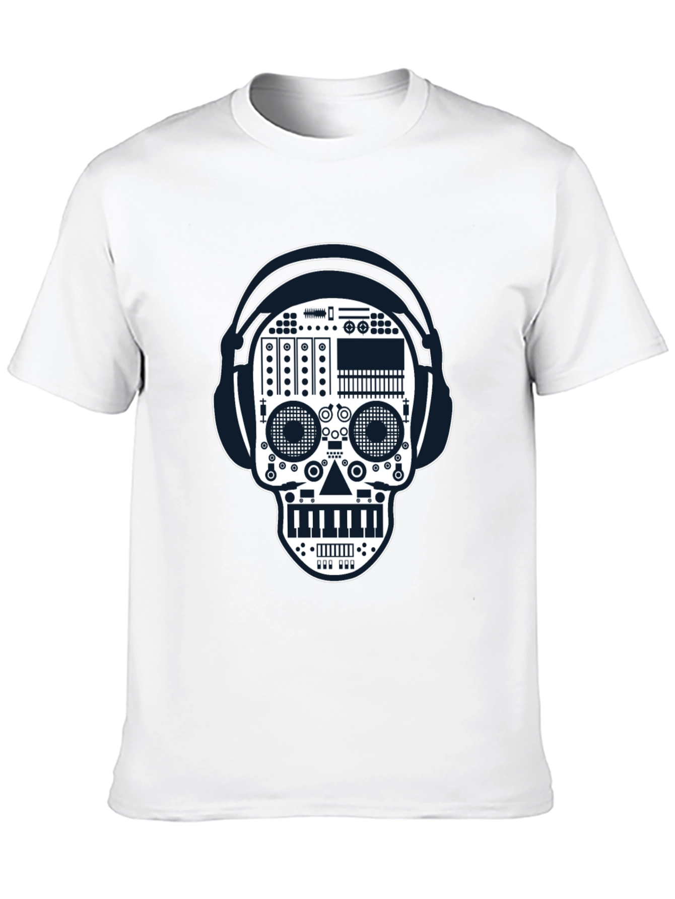 Black DJ Skull Graphic Tee - Music Lover Style view 10