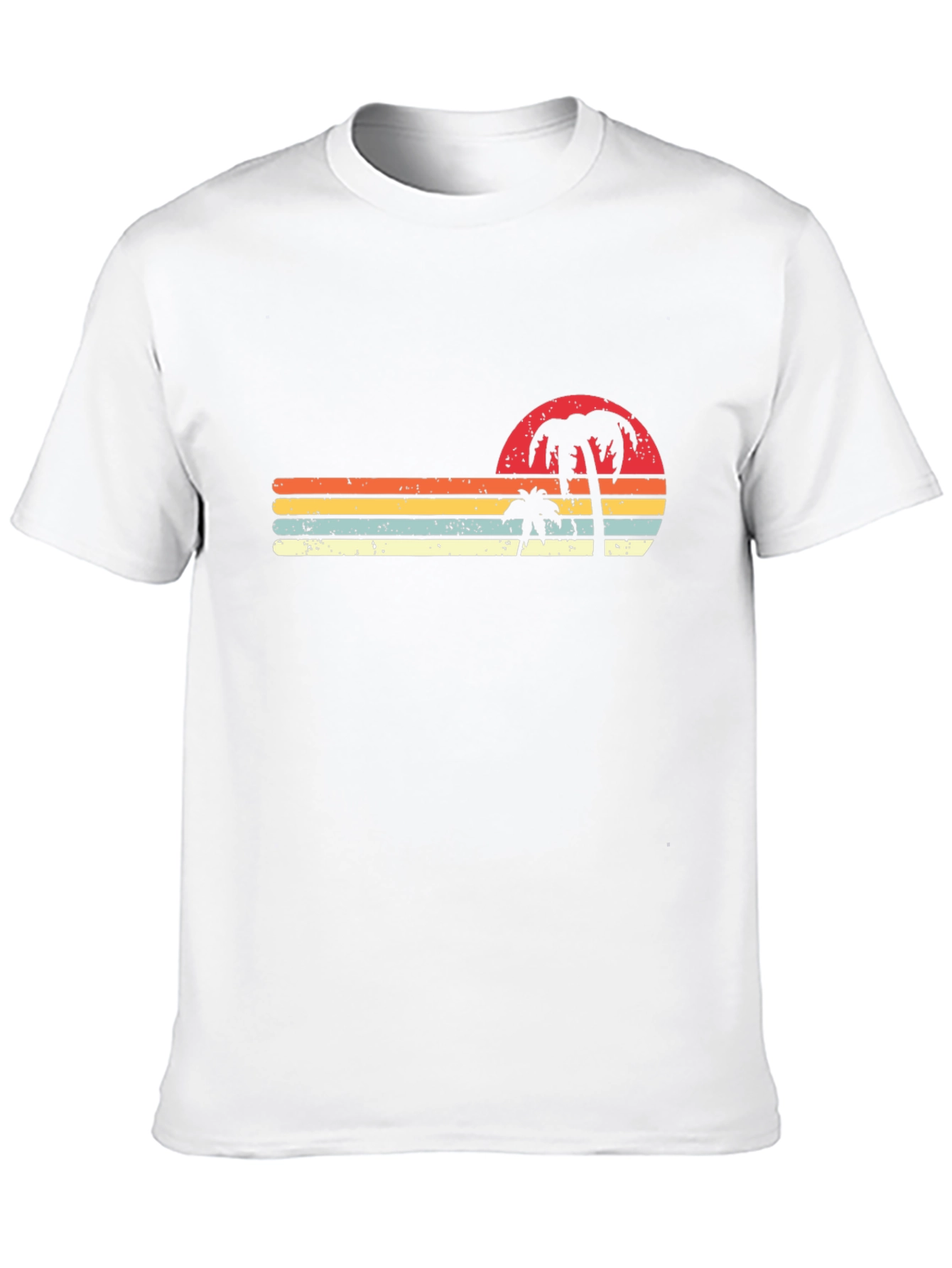 Black Retro Sunset Palm Tree T-Shirt view 10