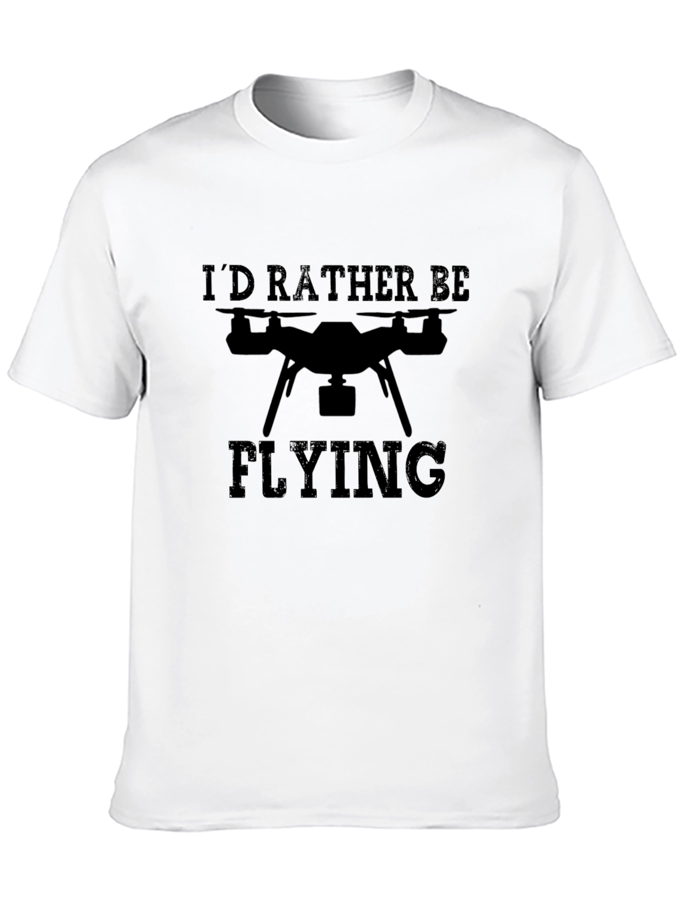 Black I'd Rather Be Flying Drone Graphic Tee view 10