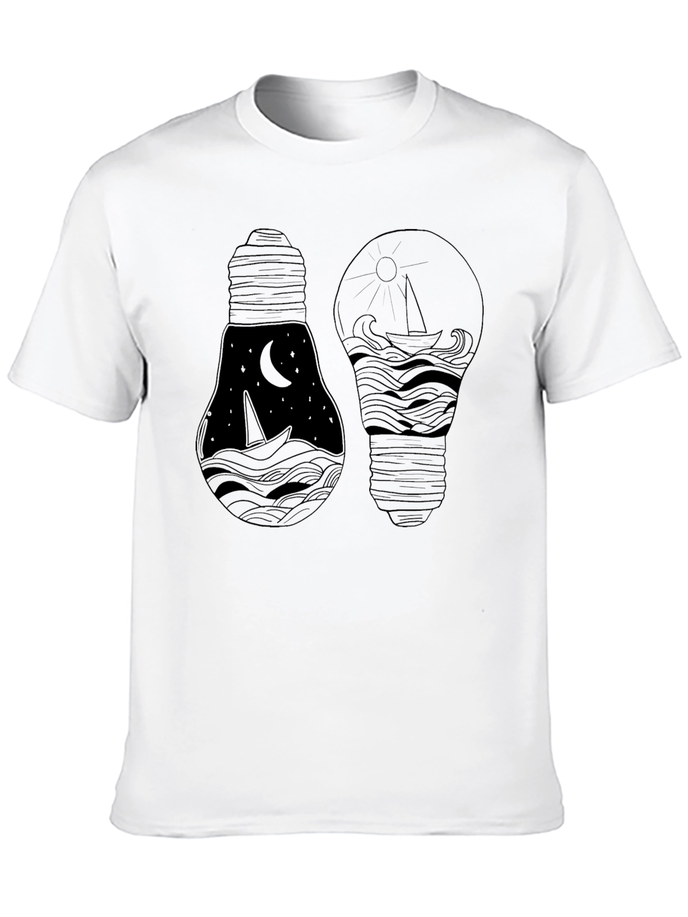 Black Dual Lightbulb Graphic Tee view 10