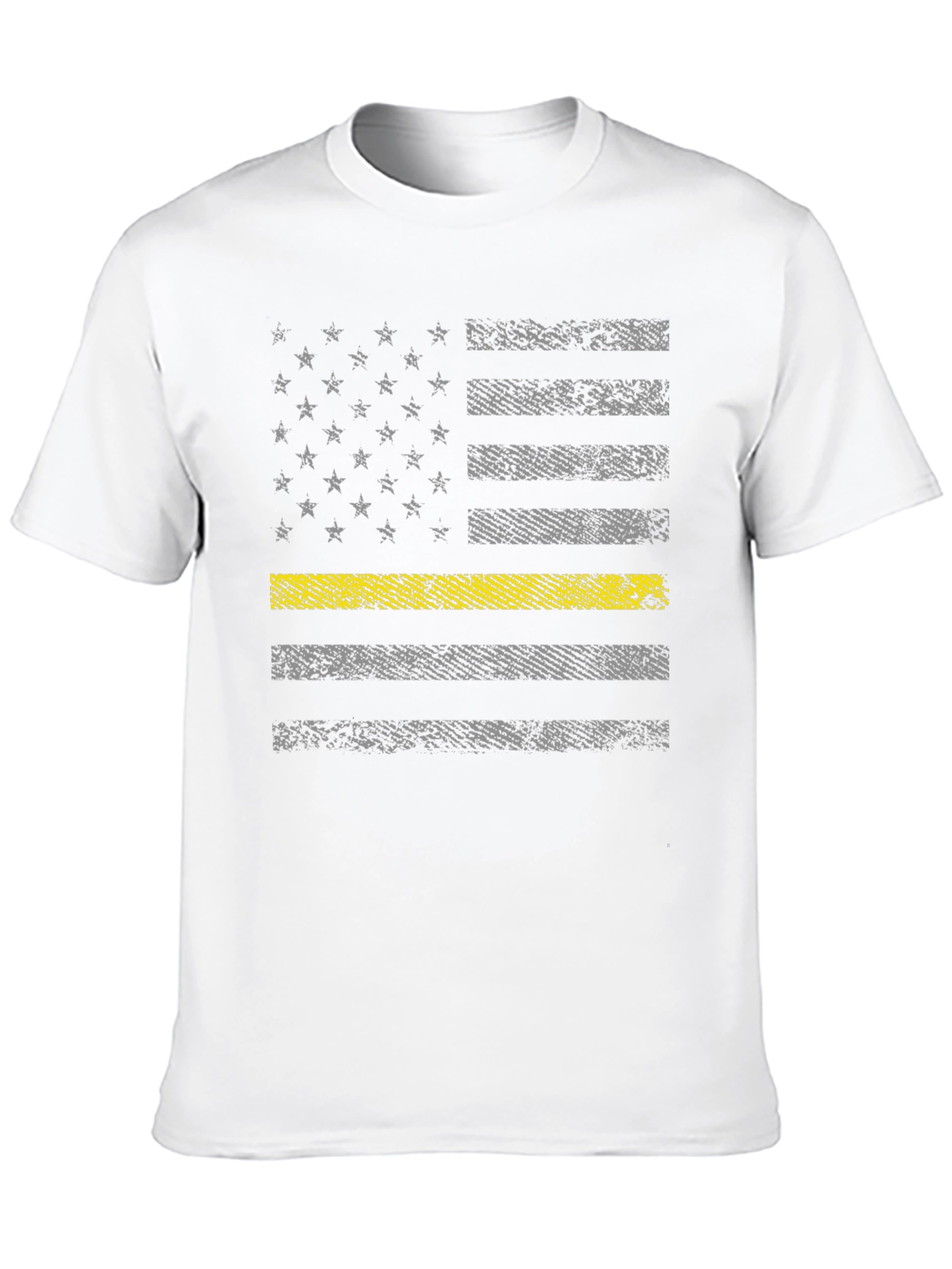 Black Thin Yellow Line Flag T-Shirt view 10