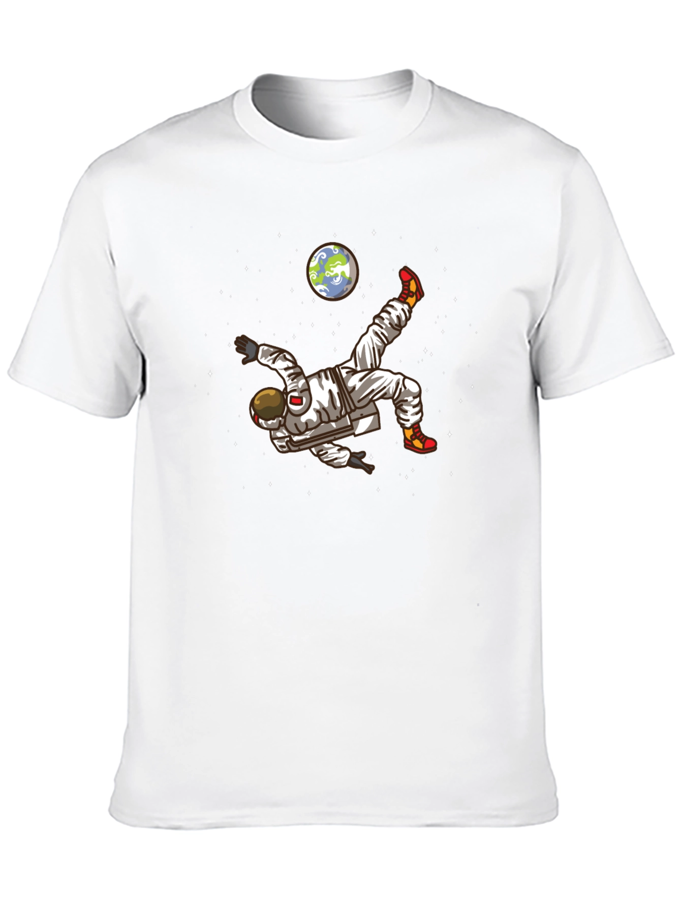 Black Astronaut Soccer Kick Graphic Tee view 10
