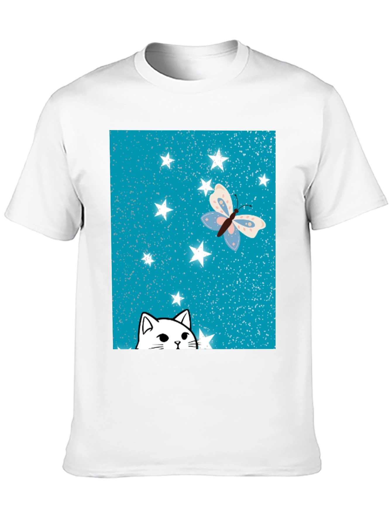 Cat & Butterfly Graphic Tee - 10