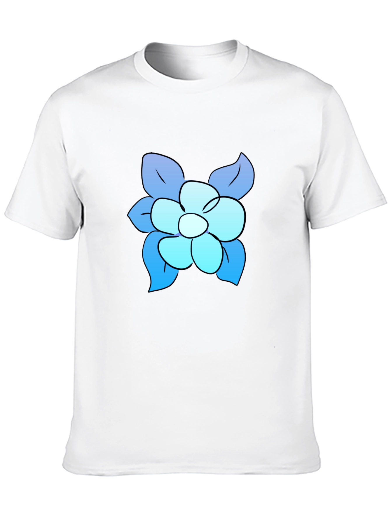 Black Blue Flower Graphic Tee - Casual Comfort view 10
