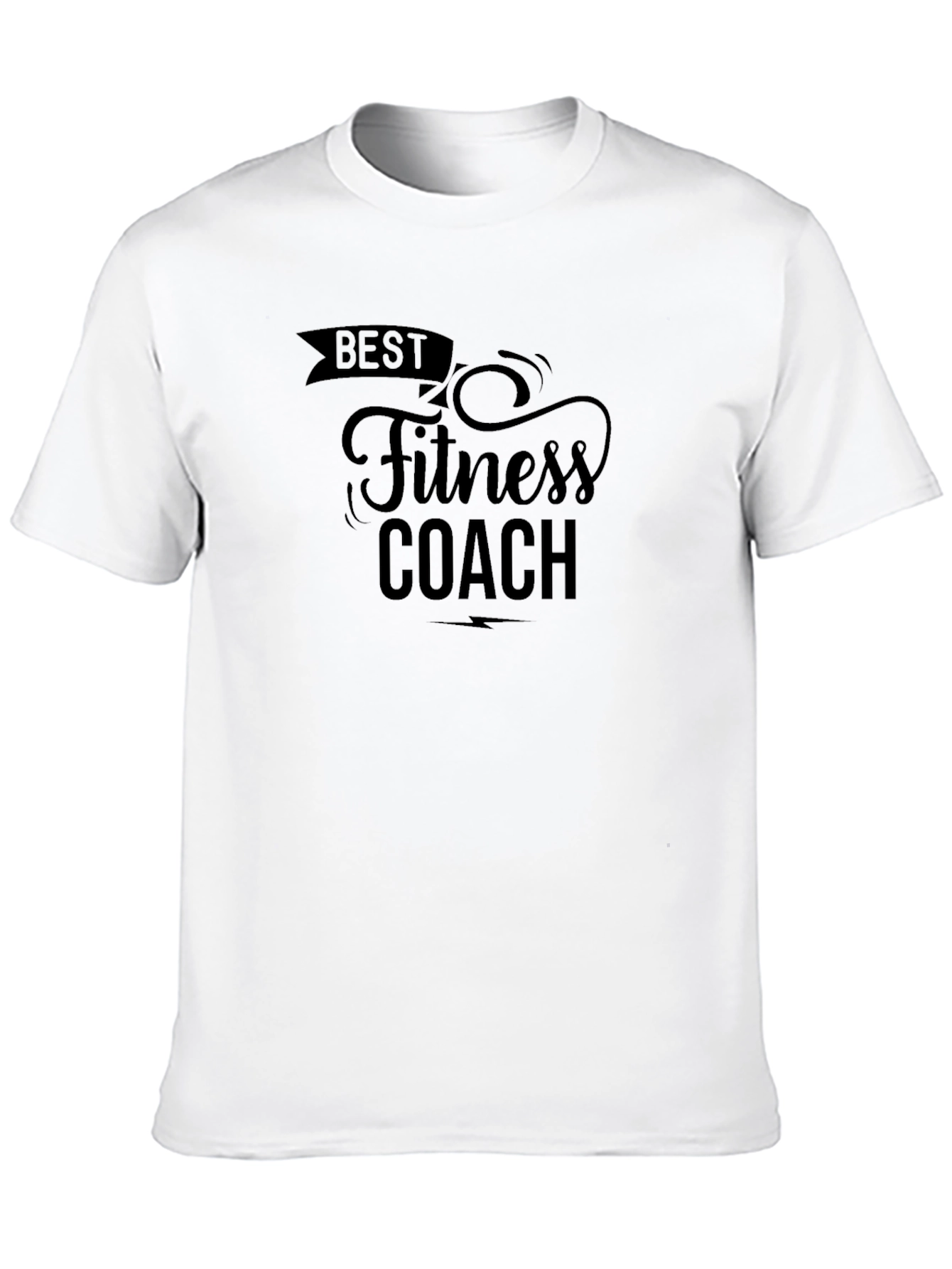 Black Best Fitness Coach T-Shirt - Black Crew Neck Tee view 10