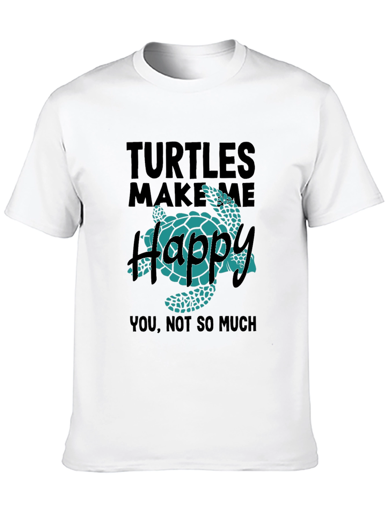 Black Turtles Make Me Happy Graphic T-Shirt view 10