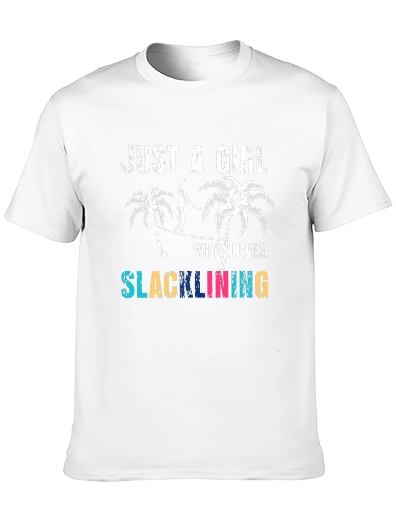 Black Just a Girl Who Loves Slacklining T-Shirt view 10
