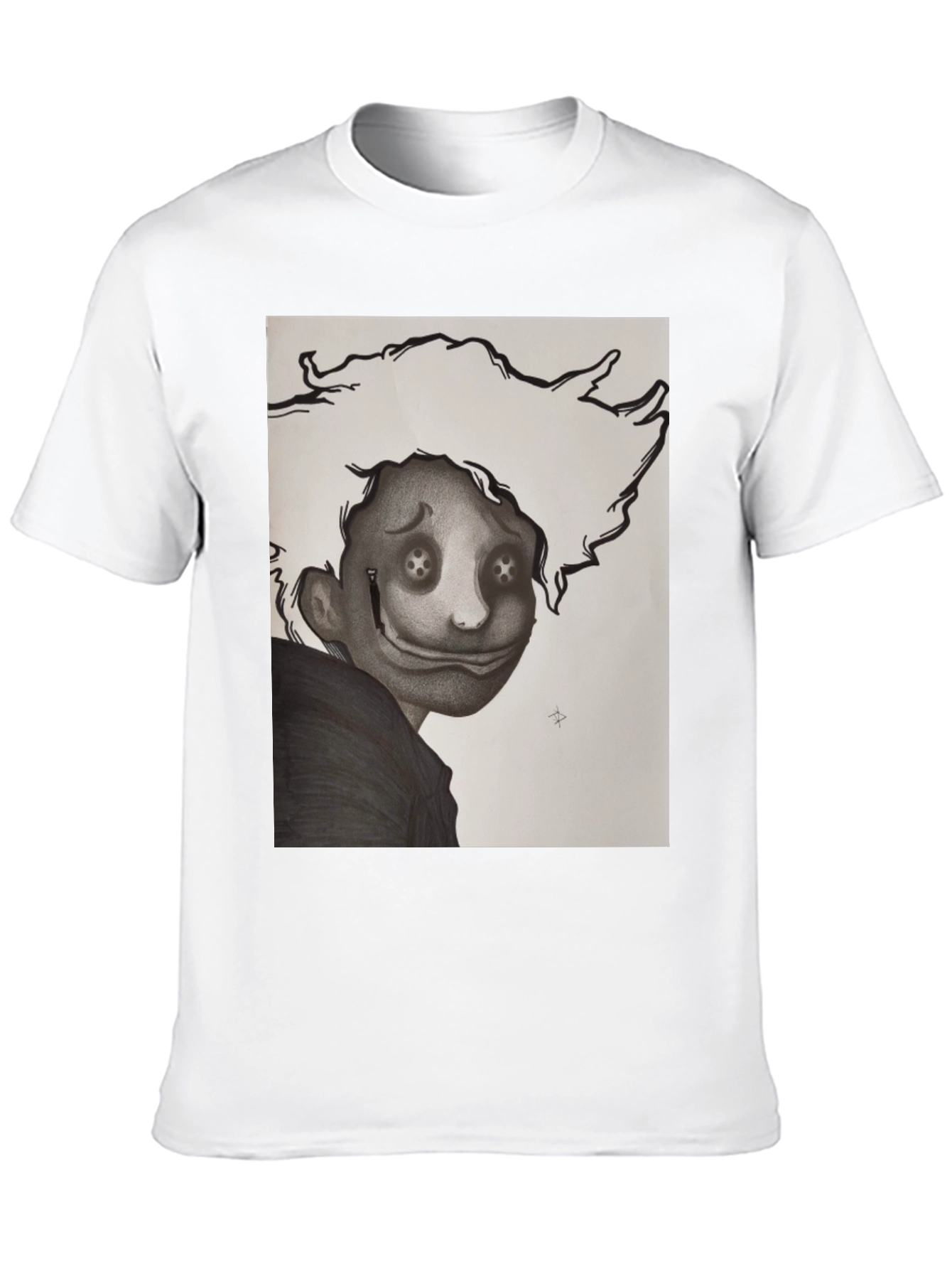 Black Creepy Cartoon Graphic T-Shirt view 10
