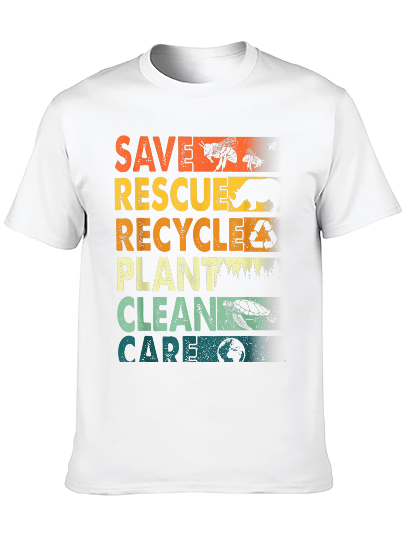 Black Eco-Friendly Save Rescue T-Shirt view 10