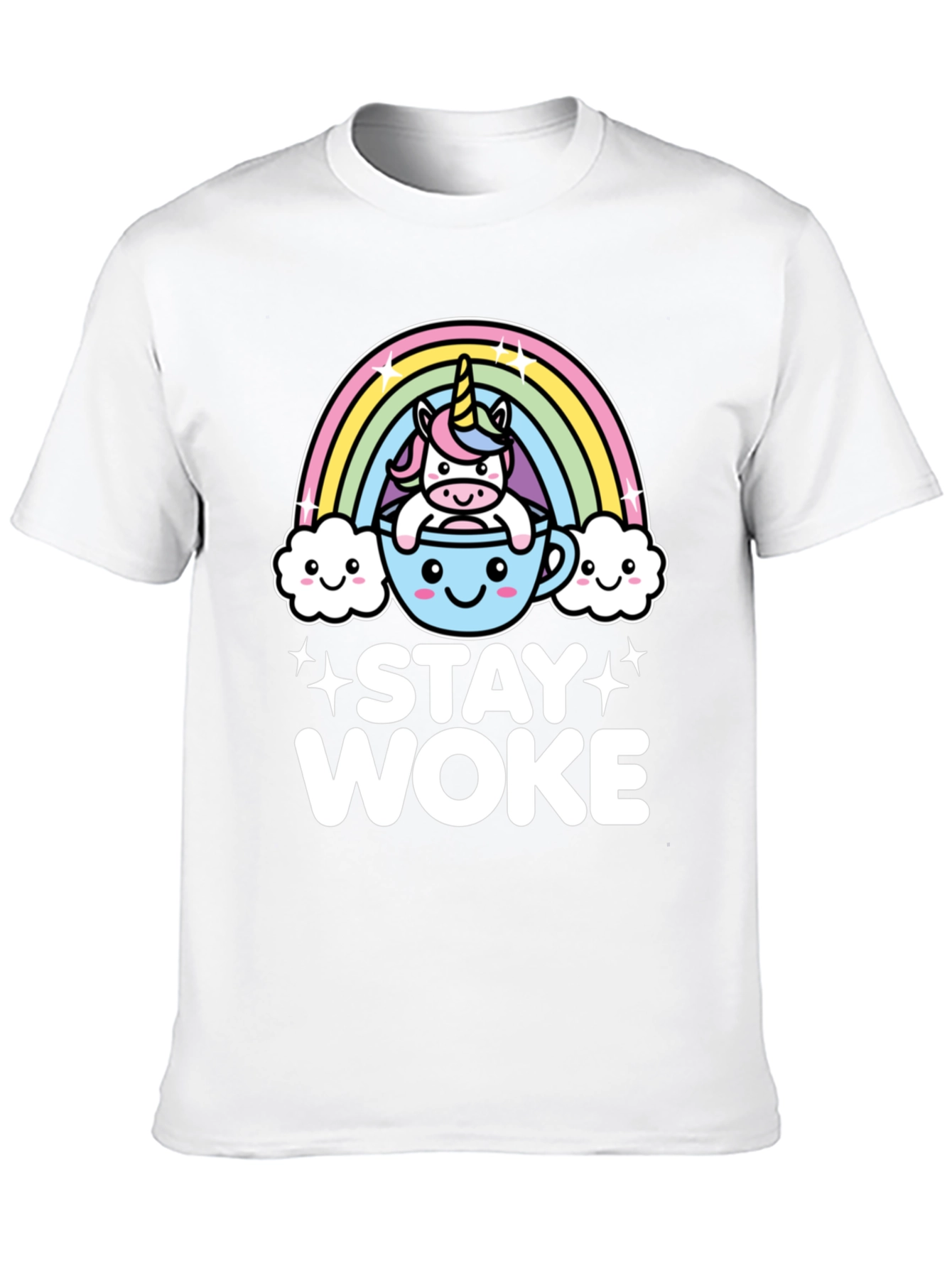 Black Stay Woke Unicorn Graphic Tee - Trendy Black T-Shirt view 10