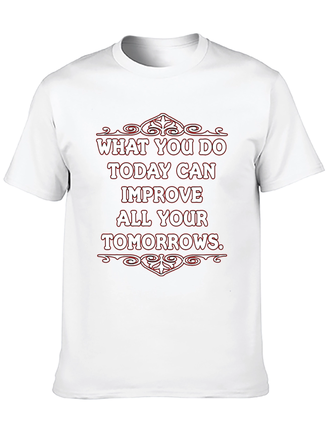 Black Motivational T-Shirt: Improve Your Tomorrows view 10