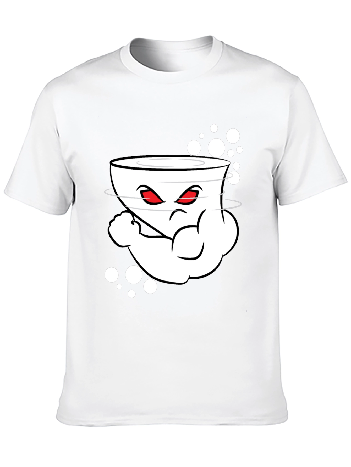 Black Men's Black Cartoon Graphic Crew Neck T-Shirt view 10