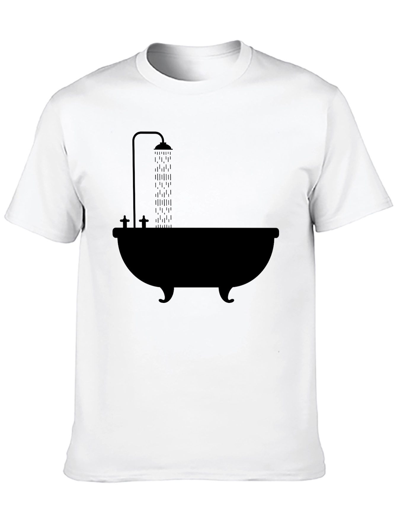 Black Bathtub Shower Graphic T-Shirt view 10