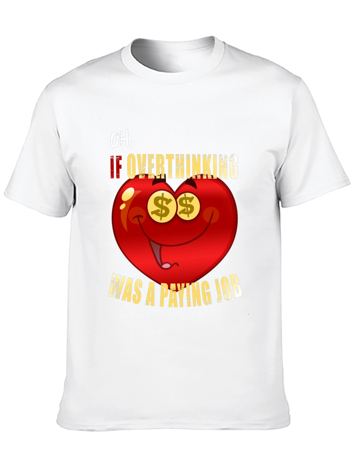 Black Overthinking Paying Job Funny Graphic Tee view 10