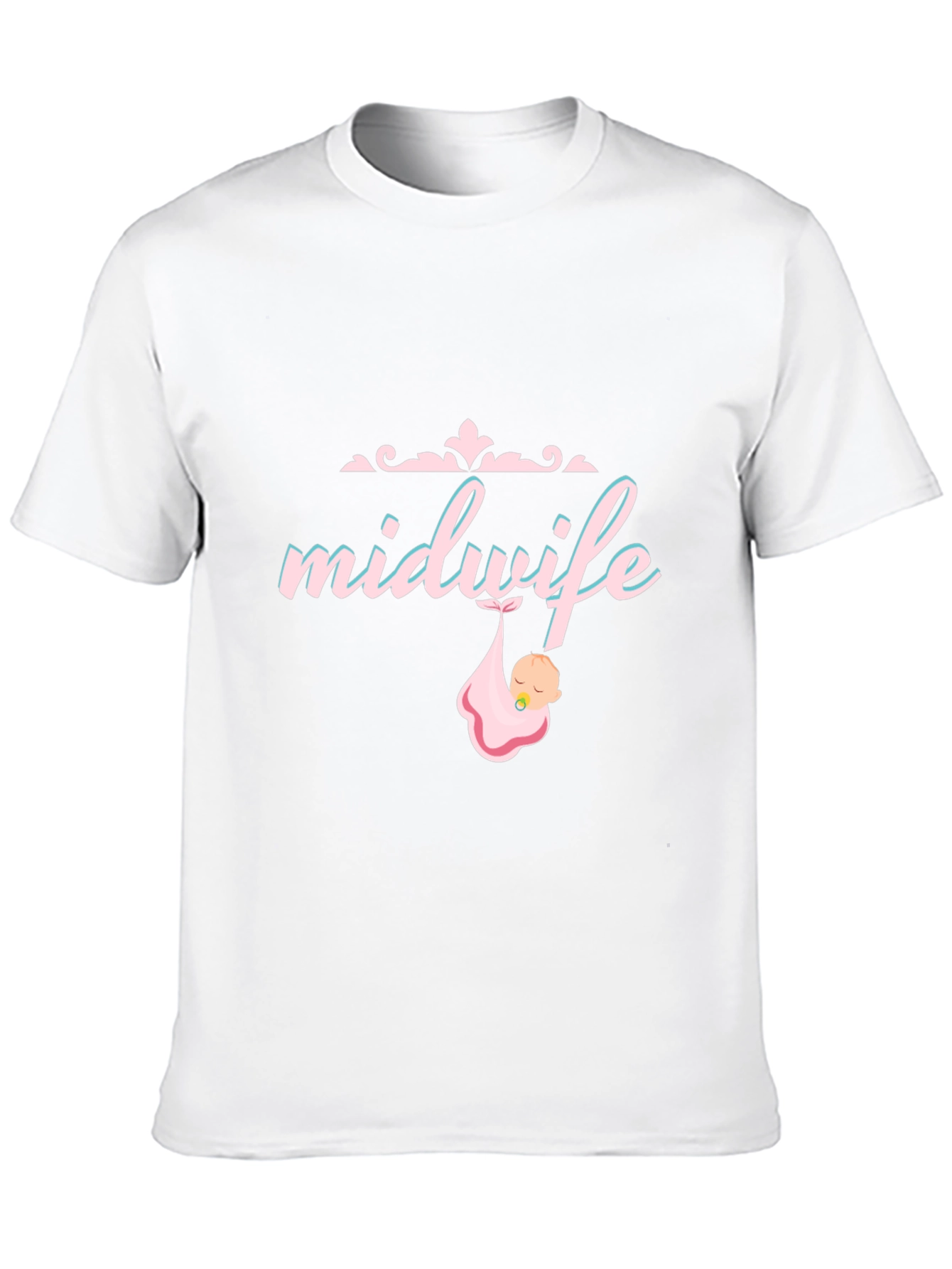 Black Midwife T-Shirt - Cute Baby Graphic Tee view 10