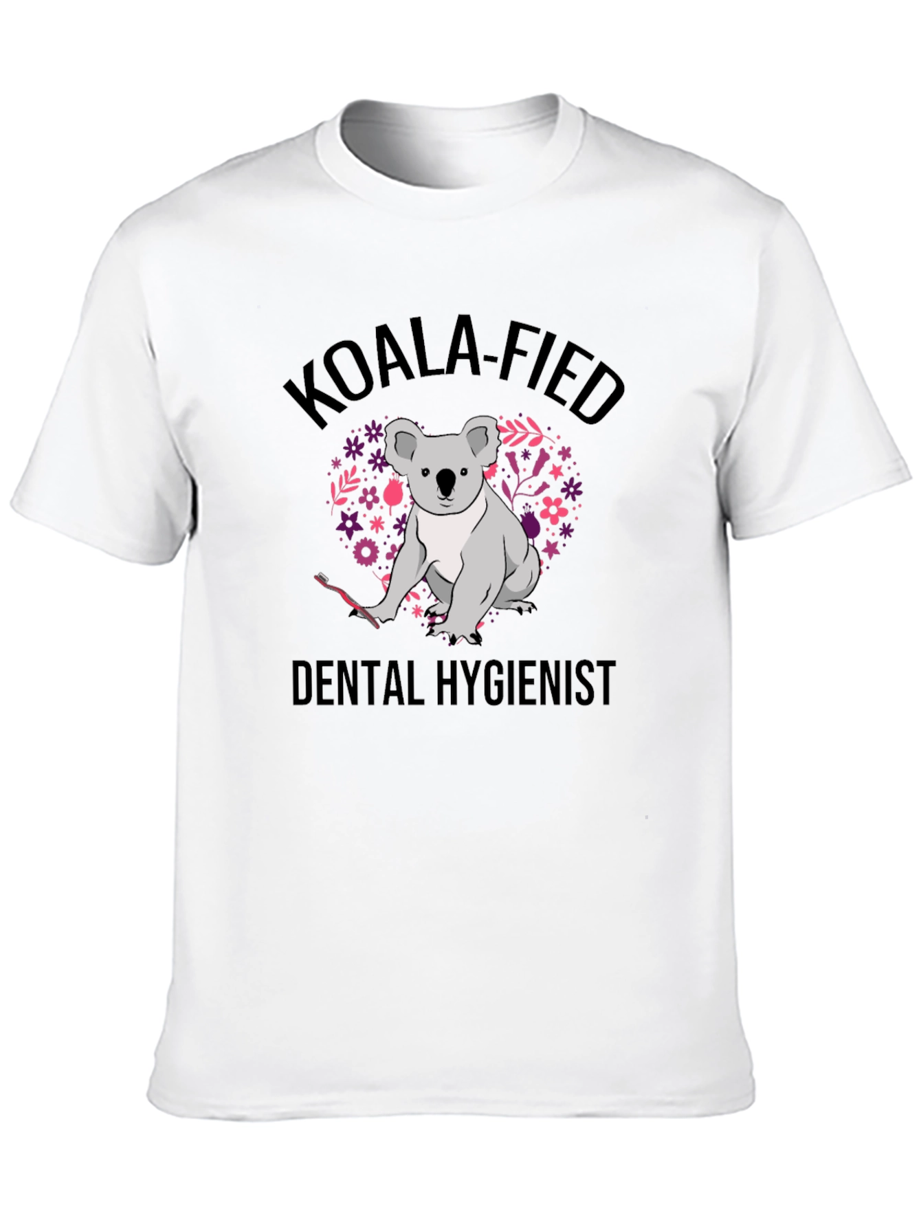 Black Koala-Fied Dental Hygienist Black T-Shirt view 10