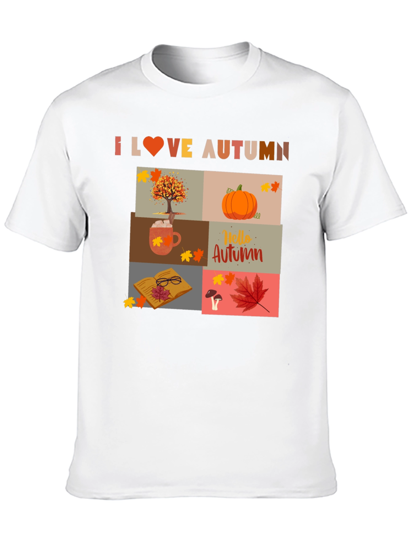 Black I Love Autumn Collage T-Shirt view 10