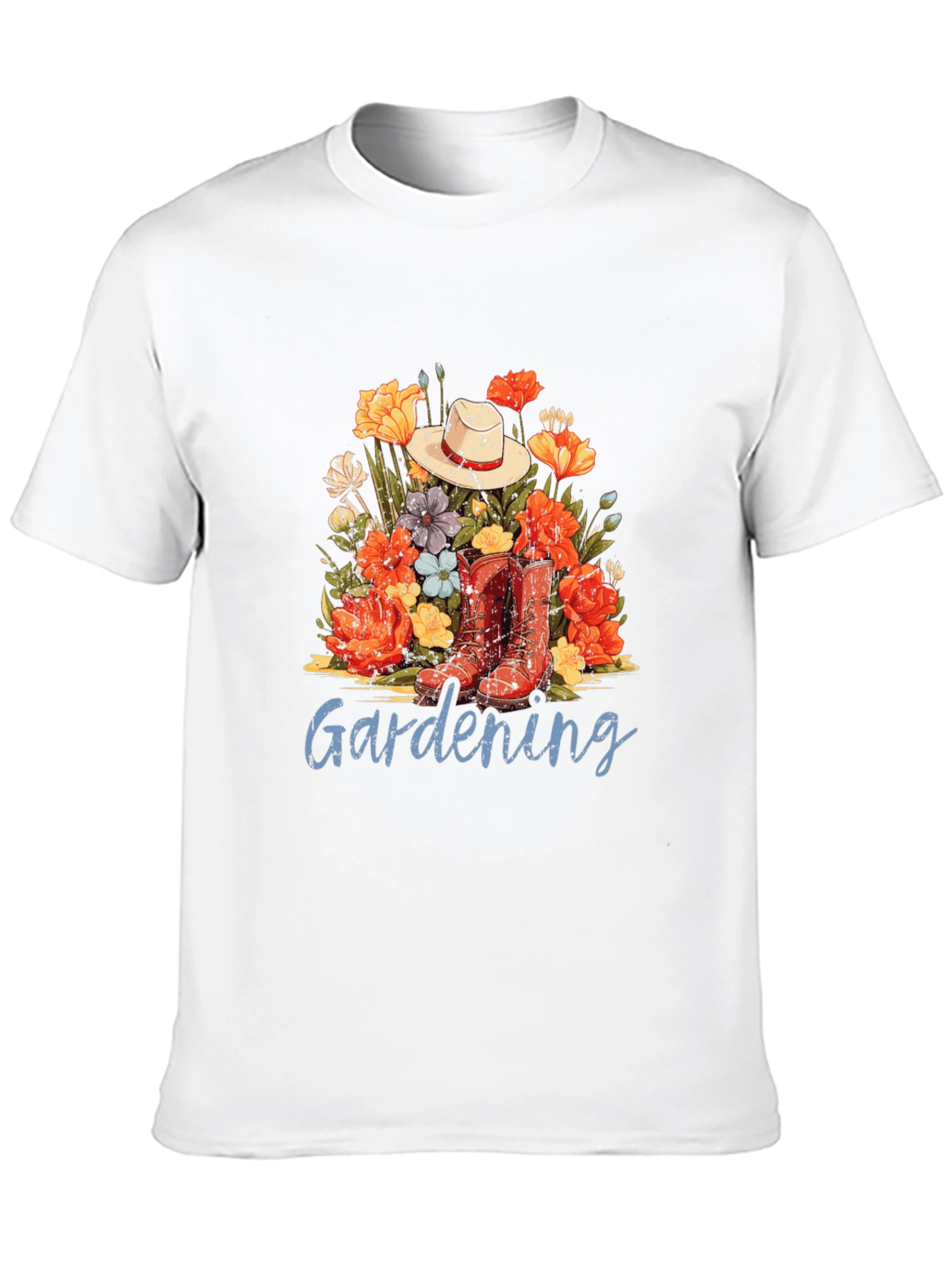 Black Gardening T-Shirt with Floral Design view 10