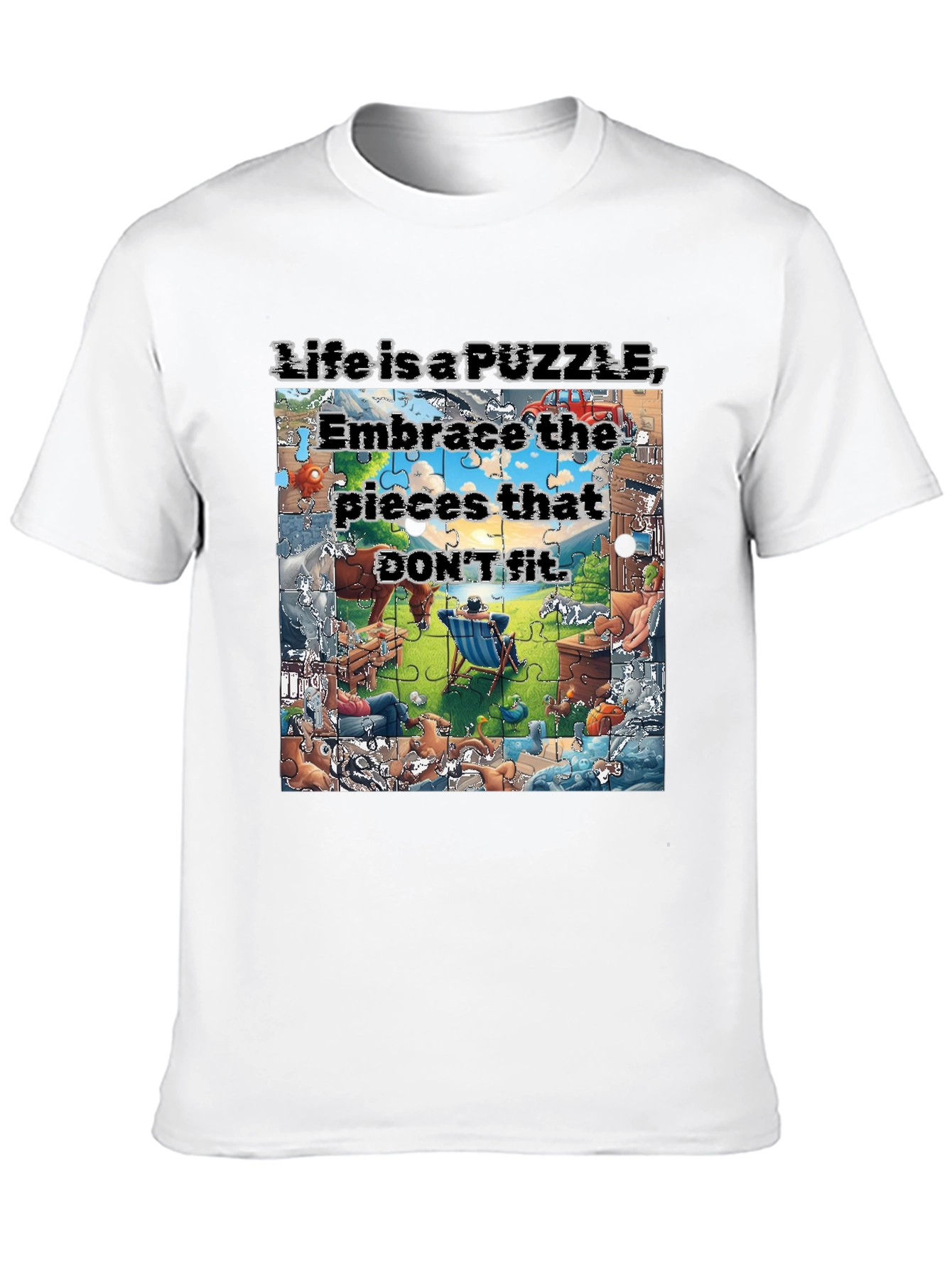 Black Life is a Puzzle Graphic T-Shirt view 10