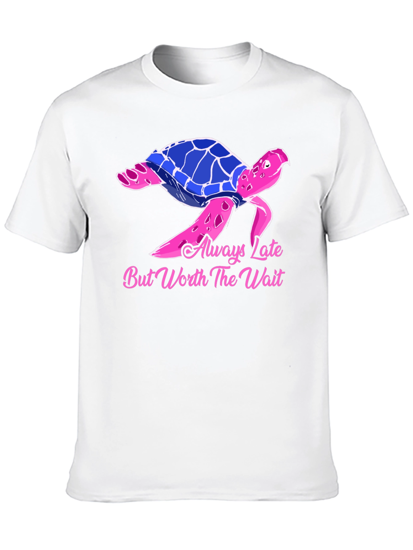 Black Always Late Turtle Graphic Tee - Unisex Black T-Shirt view 10
