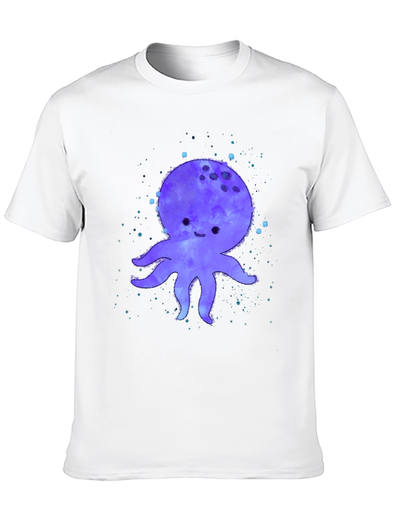 Black Cute Octopus Graphic Print Black T-Shirt view 10