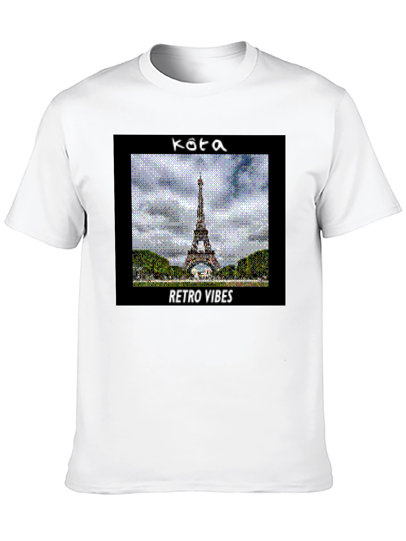 Black Retro Vibes Paris Eiffel Tower Graphic T-Shirt view 10