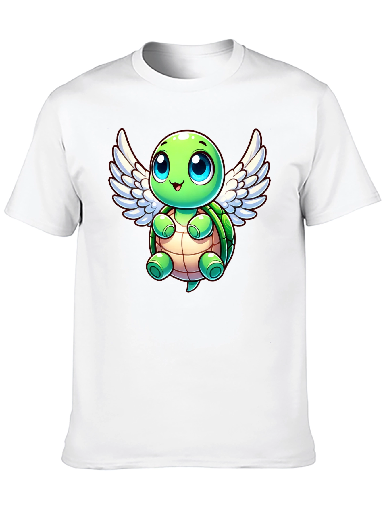 Black Cute Turtle Angel Graphic T-Shirt view 10