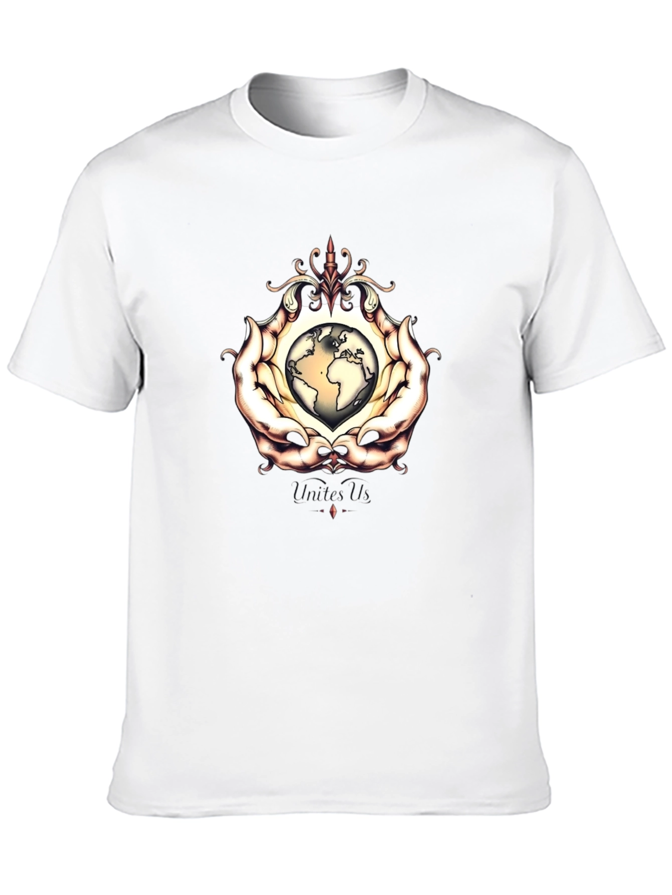 Black Earth in Hands Graphic T-Shirt - Unisex view 10