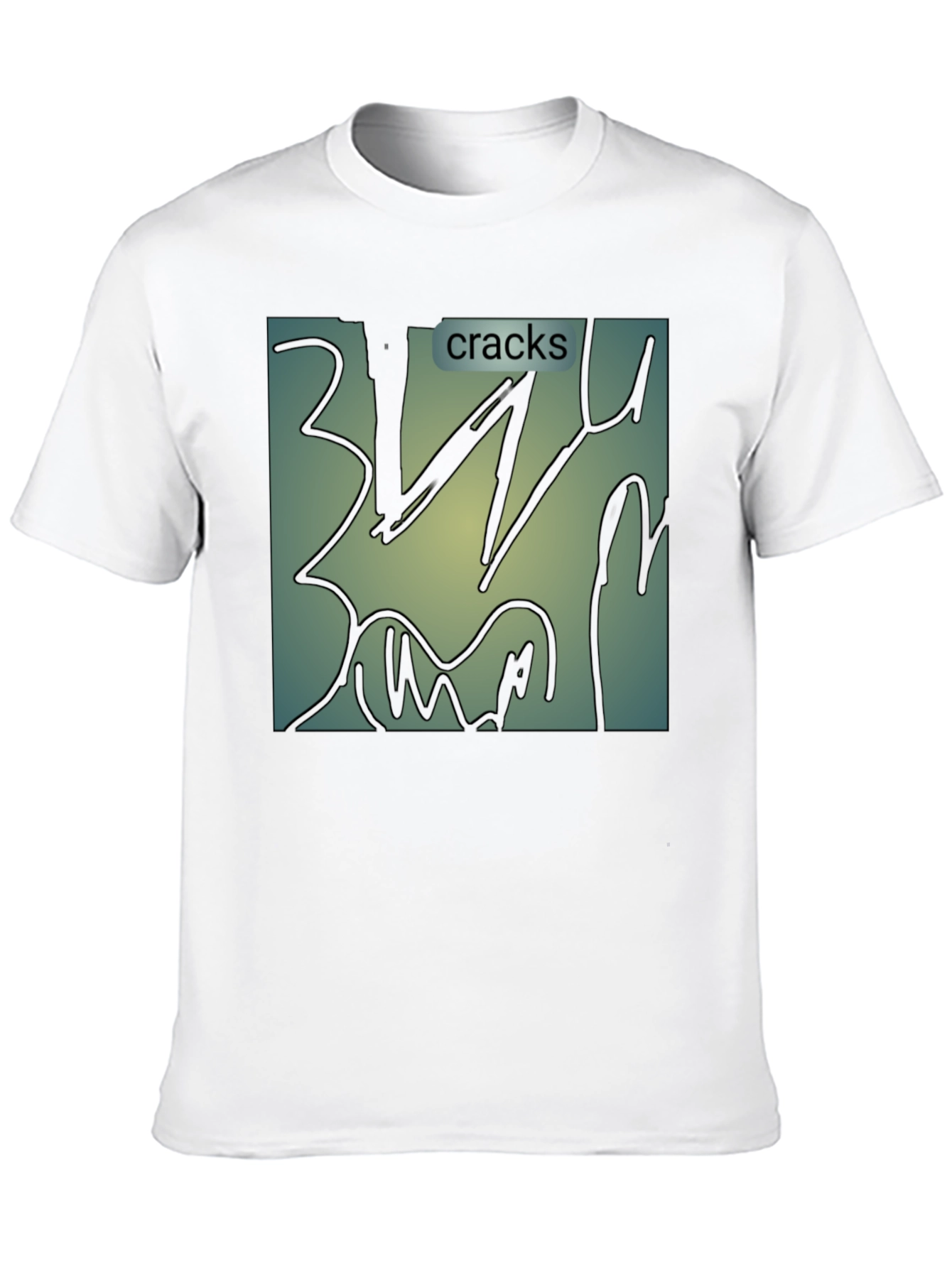 Black Cracks Graphic T-Shirt - Modern Abstract Art Tee view 10